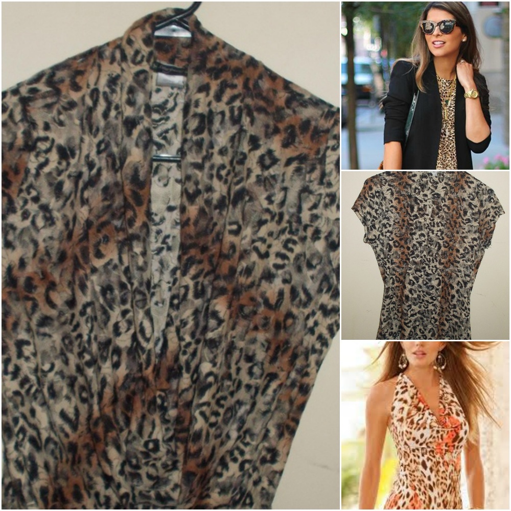 STARGAZER SHEER ANIMAL PRINT  LACE TOP SZ. L